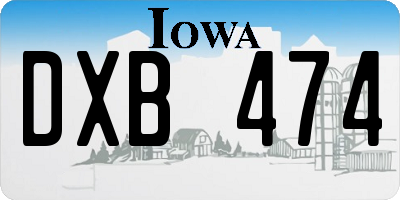 IA license plate DXB474