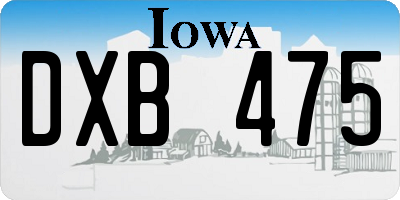 IA license plate DXB475