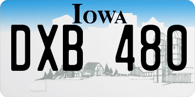 IA license plate DXB480