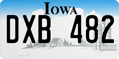IA license plate DXB482