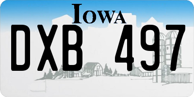 IA license plate DXB497