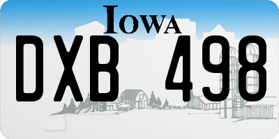 IA license plate DXB498