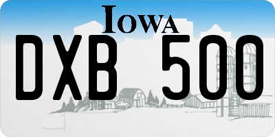 IA license plate DXB500