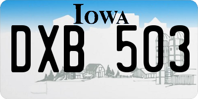 IA license plate DXB503