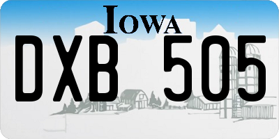 IA license plate DXB505