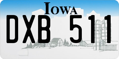IA license plate DXB511