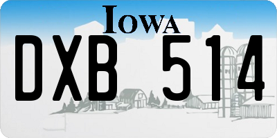 IA license plate DXB514
