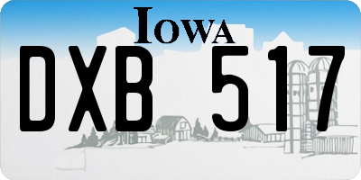 IA license plate DXB517