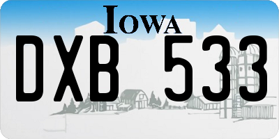 IA license plate DXB533