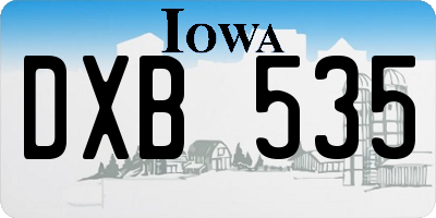 IA license plate DXB535