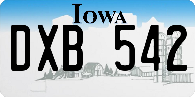 IA license plate DXB542