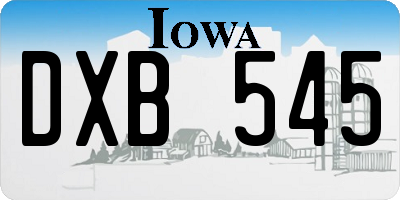 IA license plate DXB545