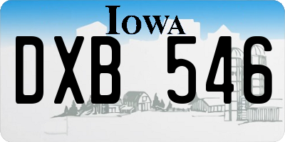 IA license plate DXB546
