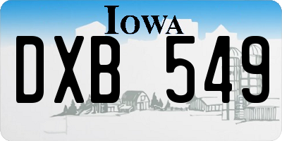IA license plate DXB549