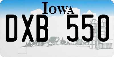 IA license plate DXB550