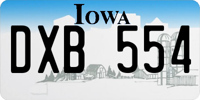 IA license plate DXB554