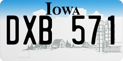 IA license plate DXB571