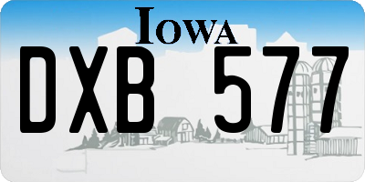 IA license plate DXB577