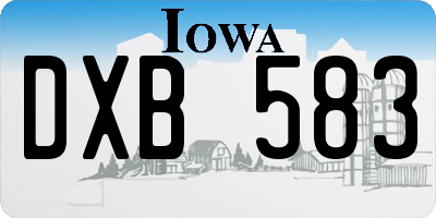 IA license plate DXB583