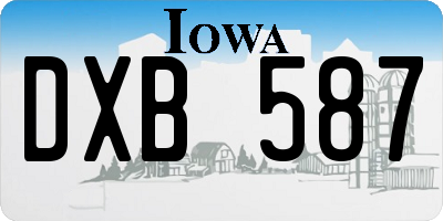 IA license plate DXB587