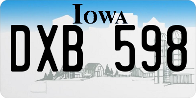IA license plate DXB598
