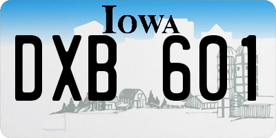IA license plate DXB601