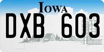 IA license plate DXB603