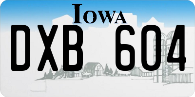 IA license plate DXB604