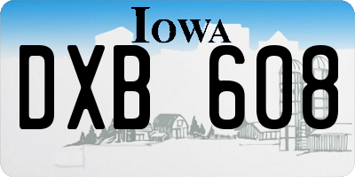 IA license plate DXB608