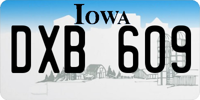 IA license plate DXB609