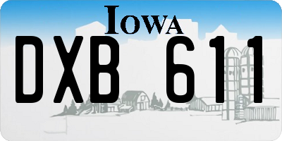 IA license plate DXB611