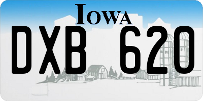 IA license plate DXB620