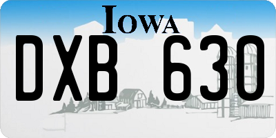 IA license plate DXB630