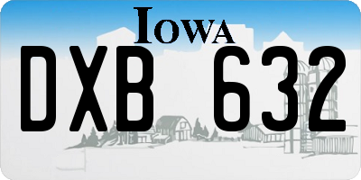 IA license plate DXB632