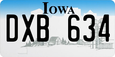 IA license plate DXB634