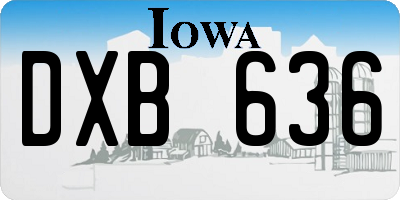 IA license plate DXB636