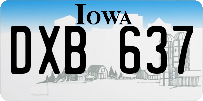 IA license plate DXB637
