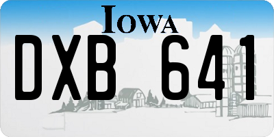 IA license plate DXB641