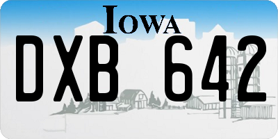 IA license plate DXB642
