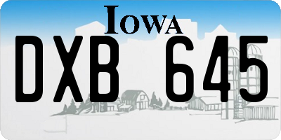 IA license plate DXB645