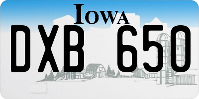 IA license plate DXB650