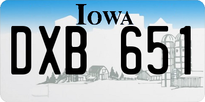 IA license plate DXB651