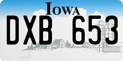 IA license plate DXB653