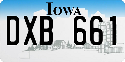 IA license plate DXB661