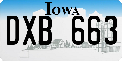 IA license plate DXB663