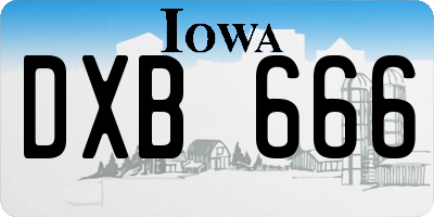 IA license plate DXB666