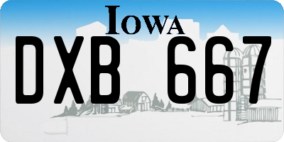 IA license plate DXB667