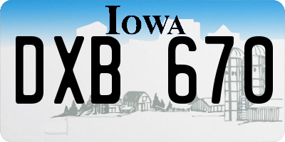 IA license plate DXB670