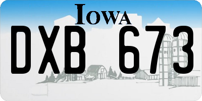 IA license plate DXB673