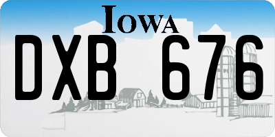 IA license plate DXB676